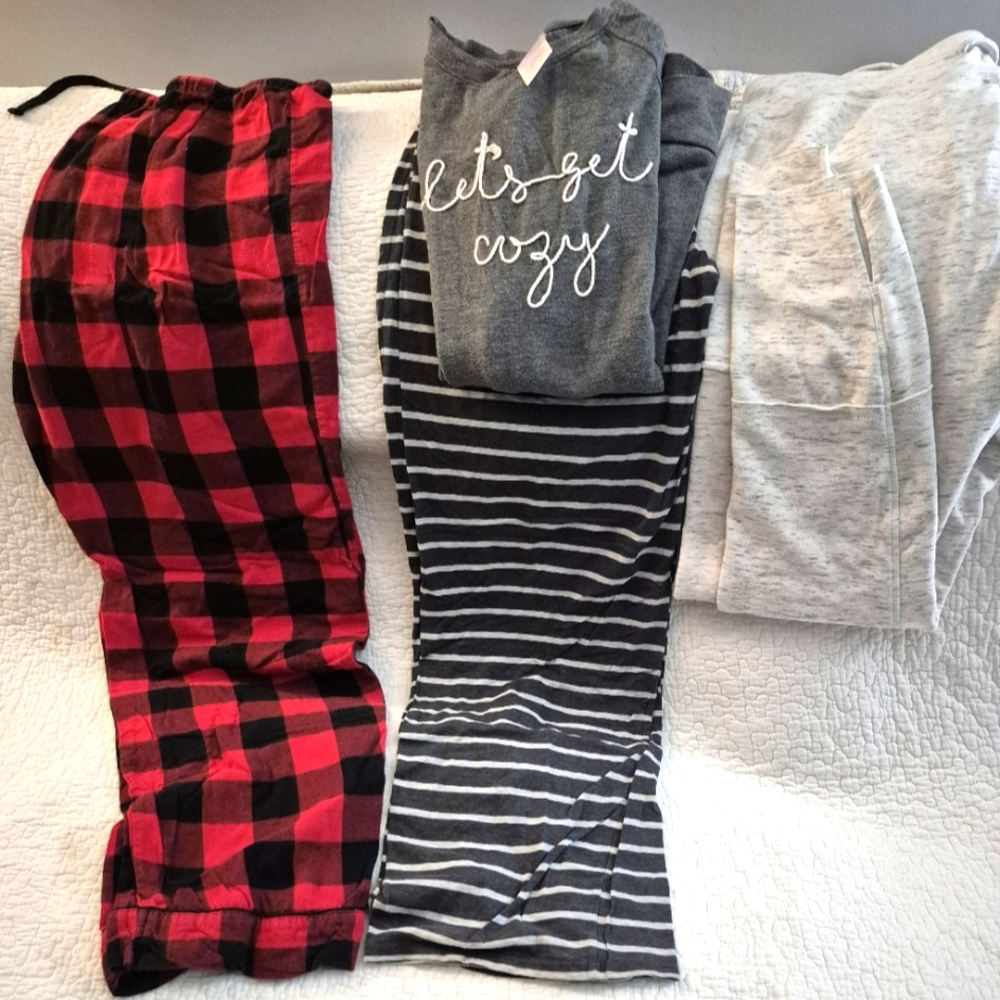 Cozy Pajama Set with Plaid and Stripes